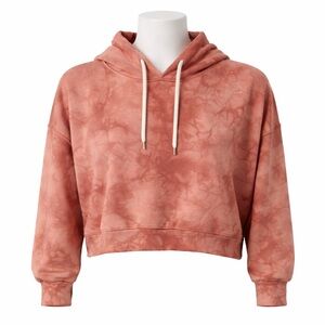 Size S GAP Oversized Vintage Soft Cropped Hoodie - Pink Tie Die